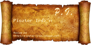 Piszter Irén névjegykártya